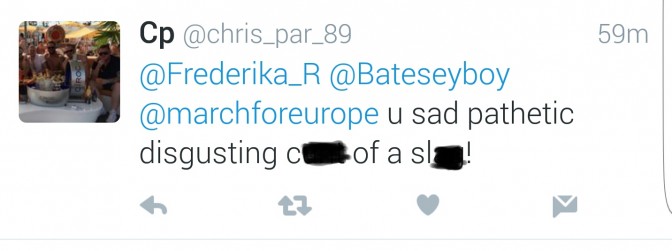 Brexit | March for Europe | Frederika Roberts | Abusive Tweet 1