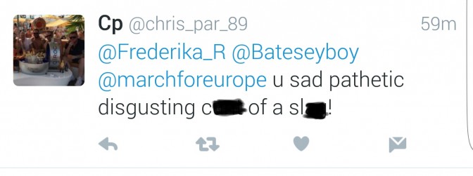 Brexit | March for Europe | Frederika Roberts | Abusive Tweet 1